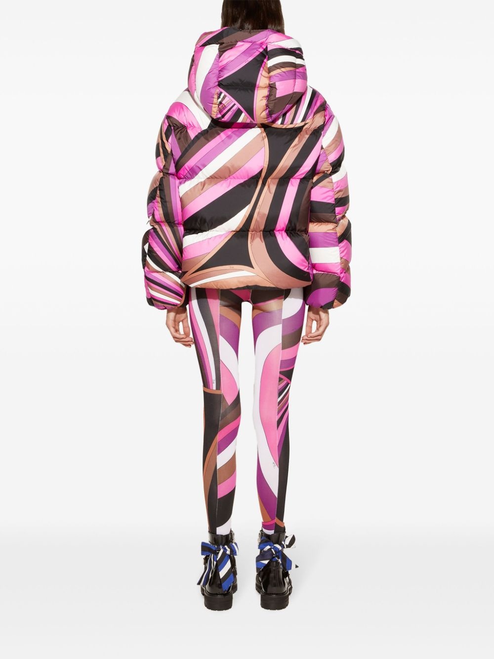 Iride-print puffer jacket - 4