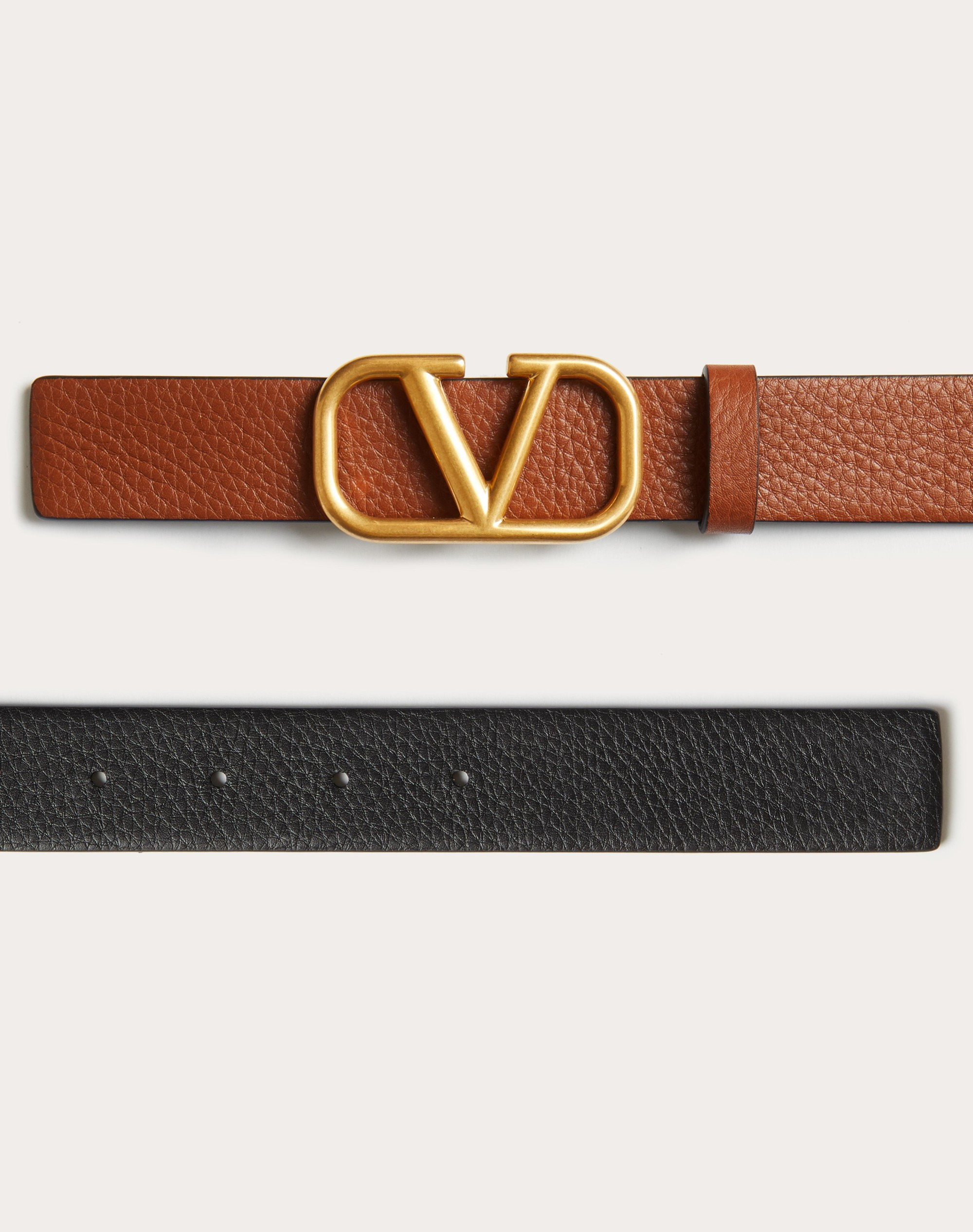 VLOGO SIGNATURE REVERSIBLE ELK-PRINT CALFSKIN BELT 30 MM - 3