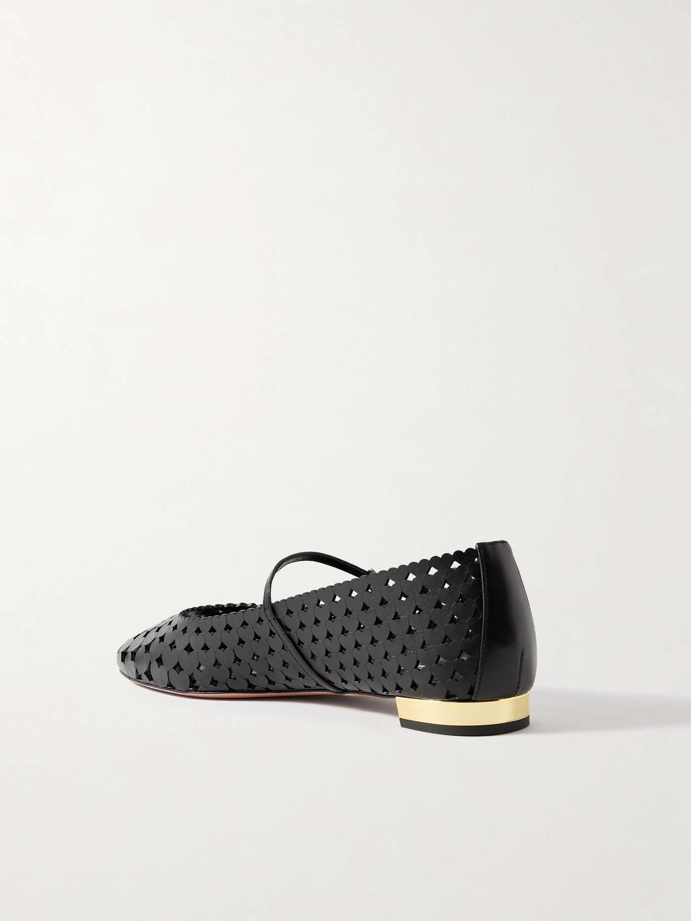 Amourose cutout leather ballet flats Black - 3