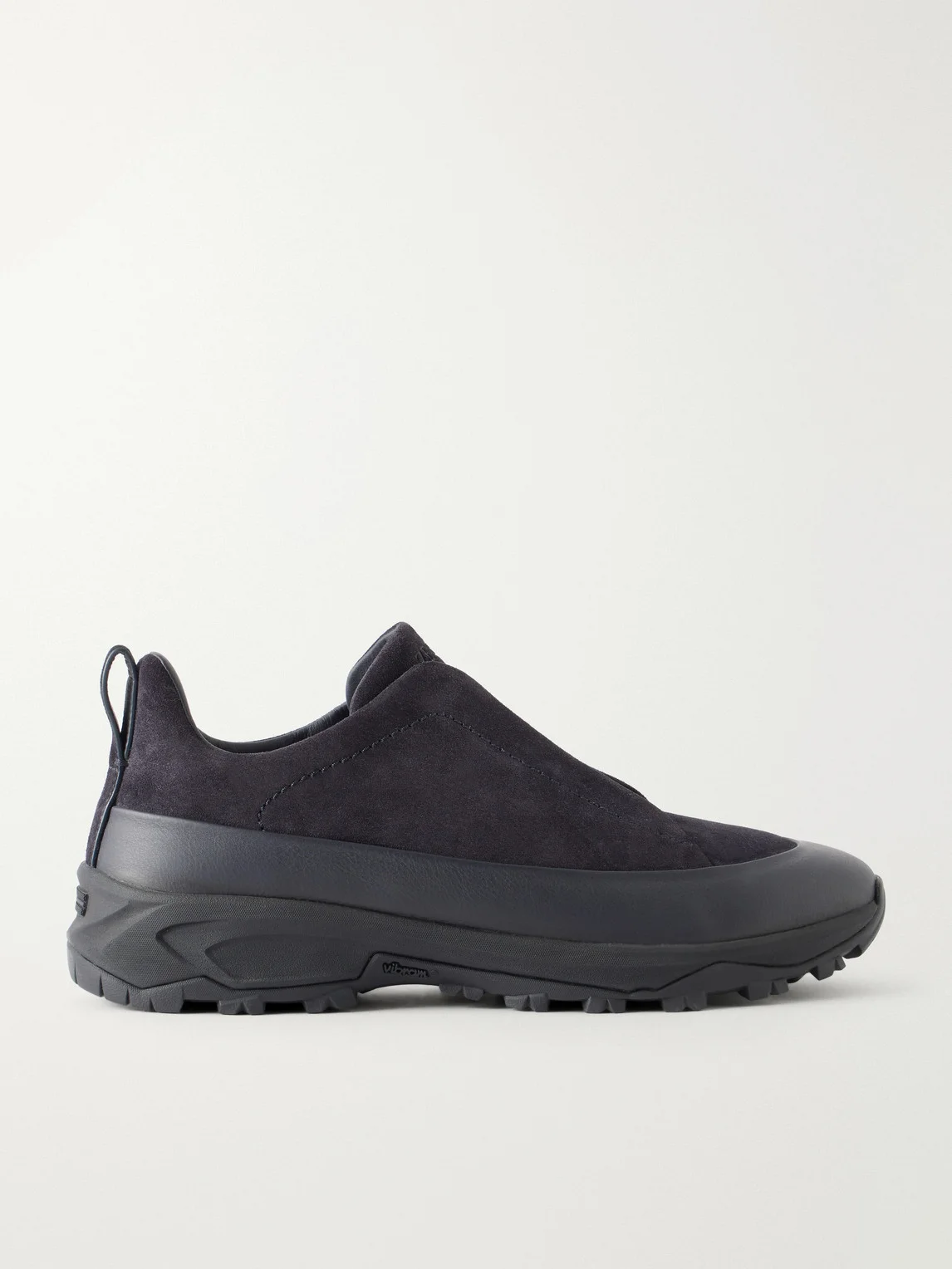 Triple Stitch™ Monte Rubber-Trimmed Suede Slip-On Sneakers - 1