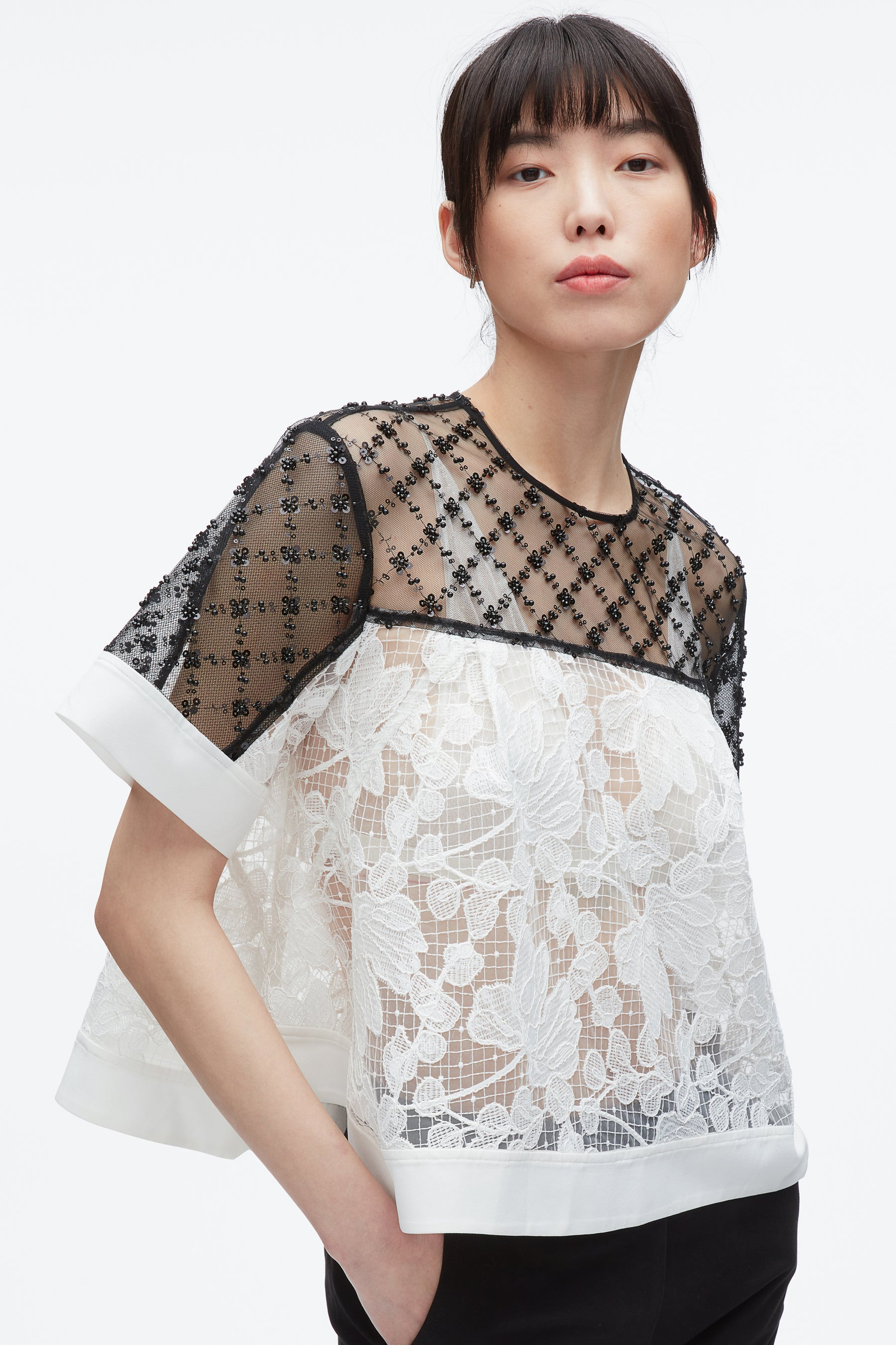 Corded Lace Organza Top - 6