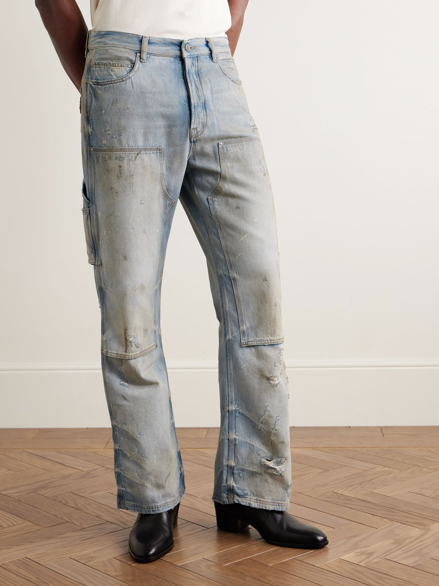 Carpenter Straight-Leg Distressed Jeans Blue - 3