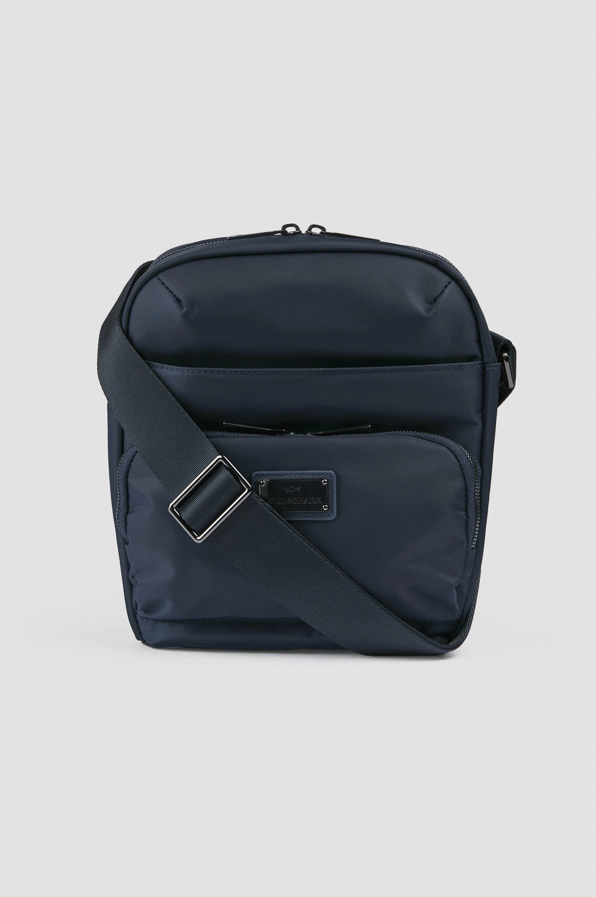 LEATHER-TRIMMED NYLON MESSENGER BAG - 1
