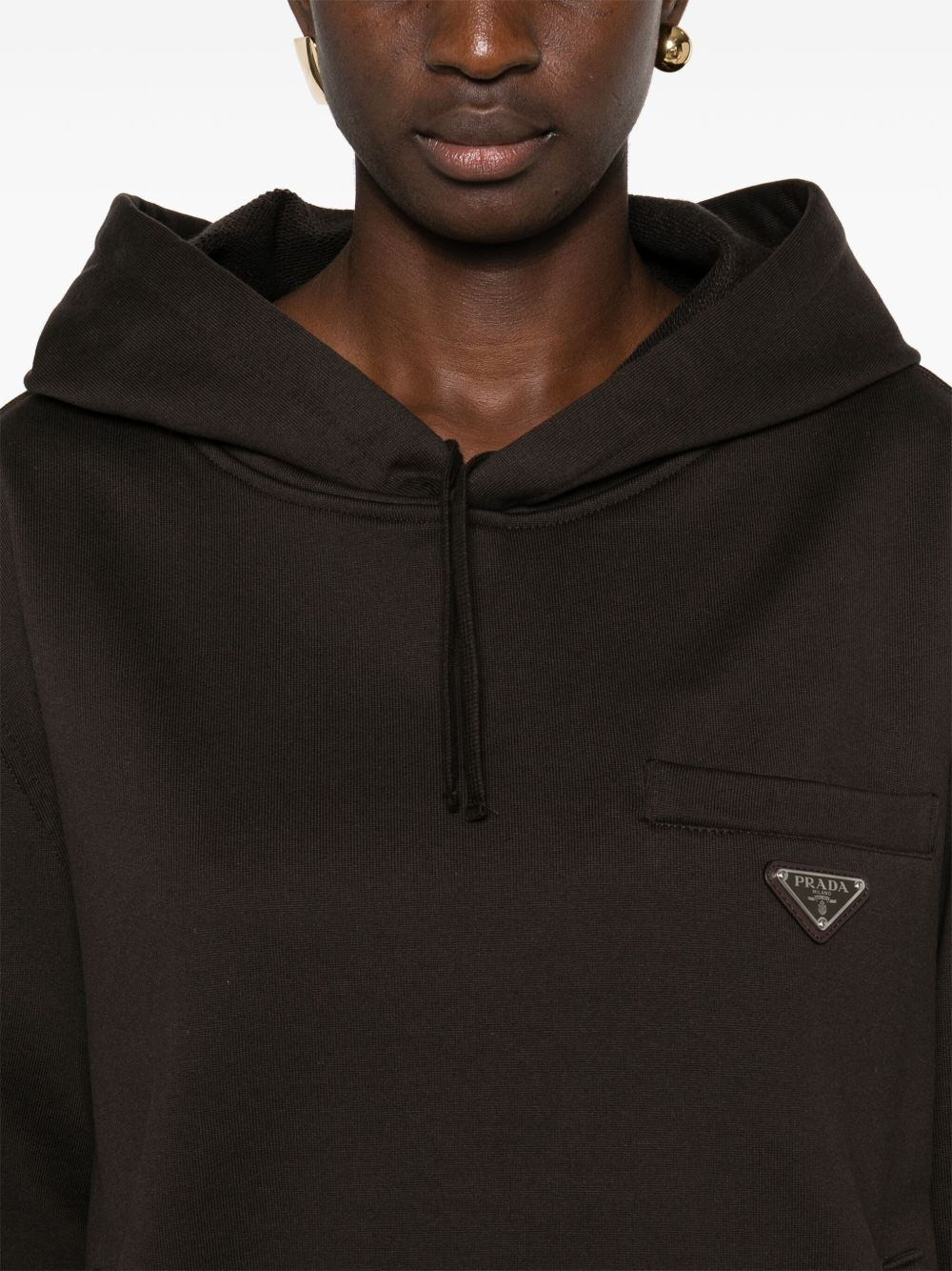 triangle-logo cotton hoodie - 5