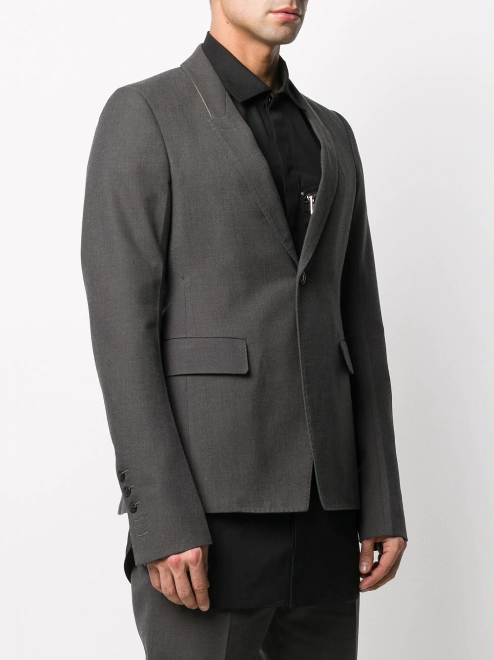 narrow-lapel blazer - 3