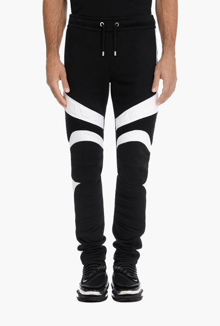Bicolor cotton sweatpants with embossed Balmain logo - 5