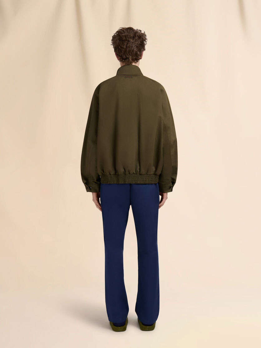 DEEP GREEN ORGANIC GABARDINE BOMBER JACKET - 3