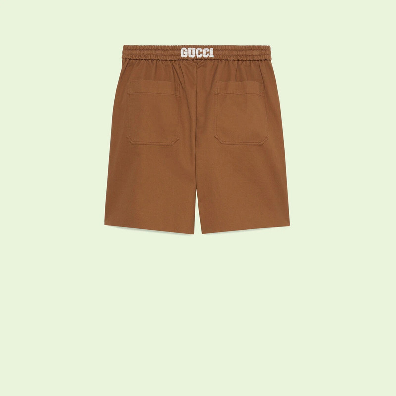 Cotton shorts with Gucci print 6