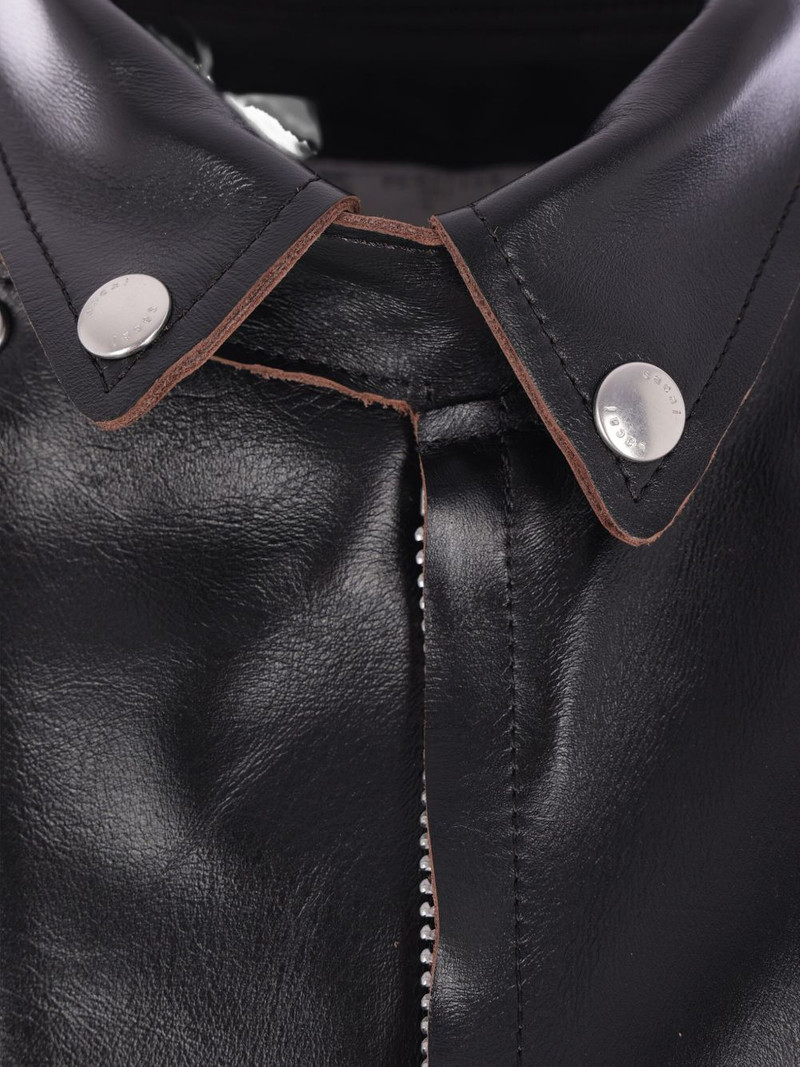 snap-fastening leather jacket 3