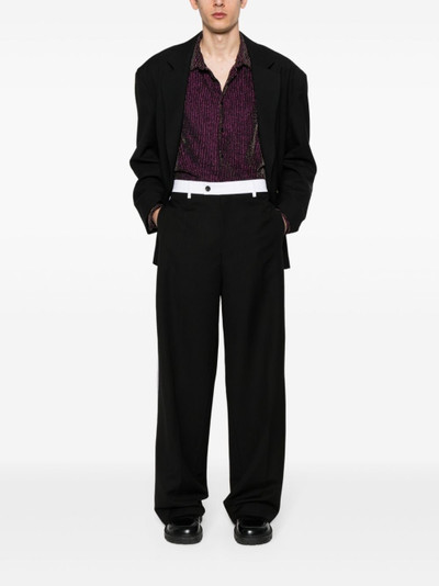 WALES BONNER contrasting-waistband wool trousers outlook