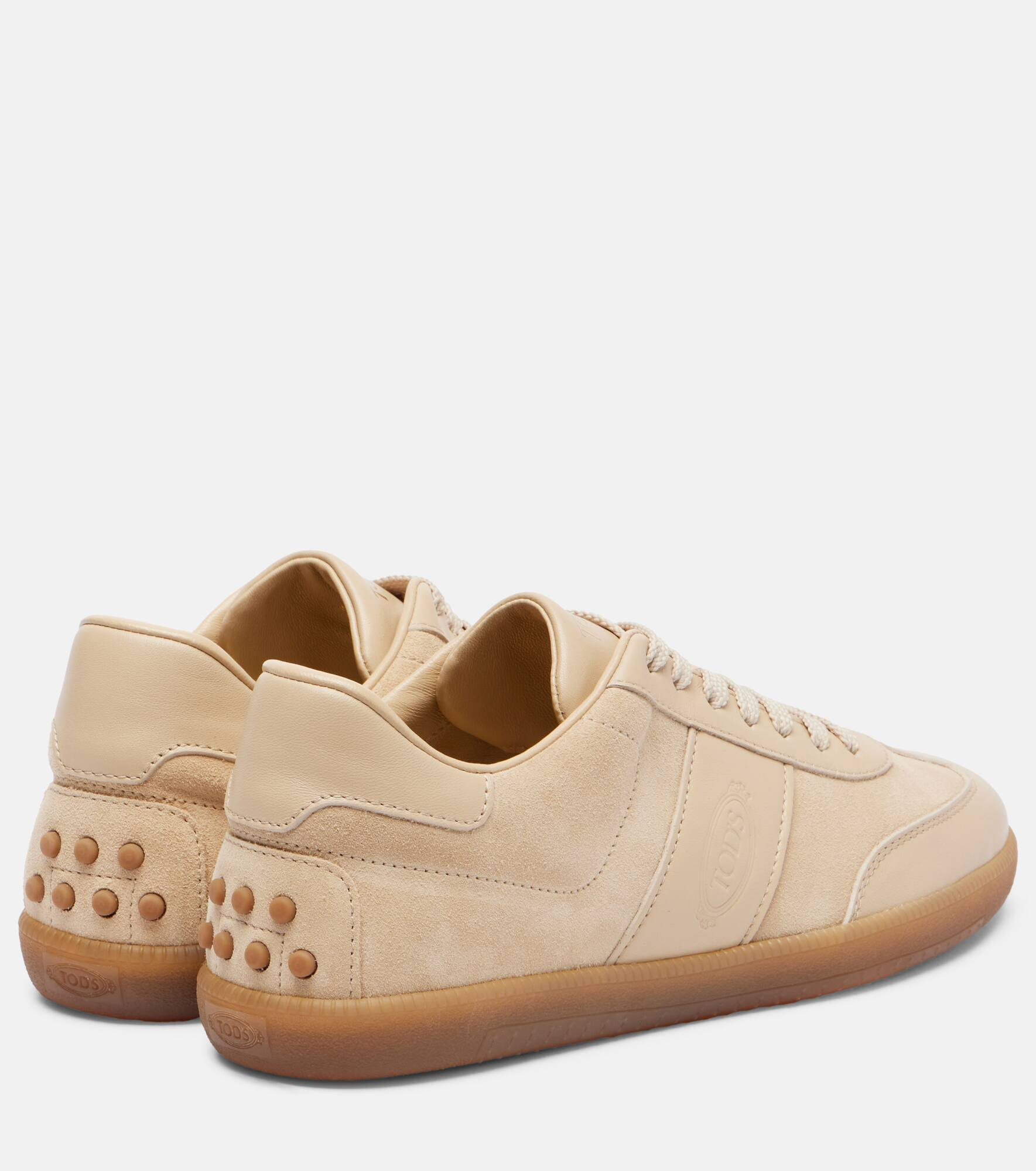 Leather-trimmed suede sneakers - 2