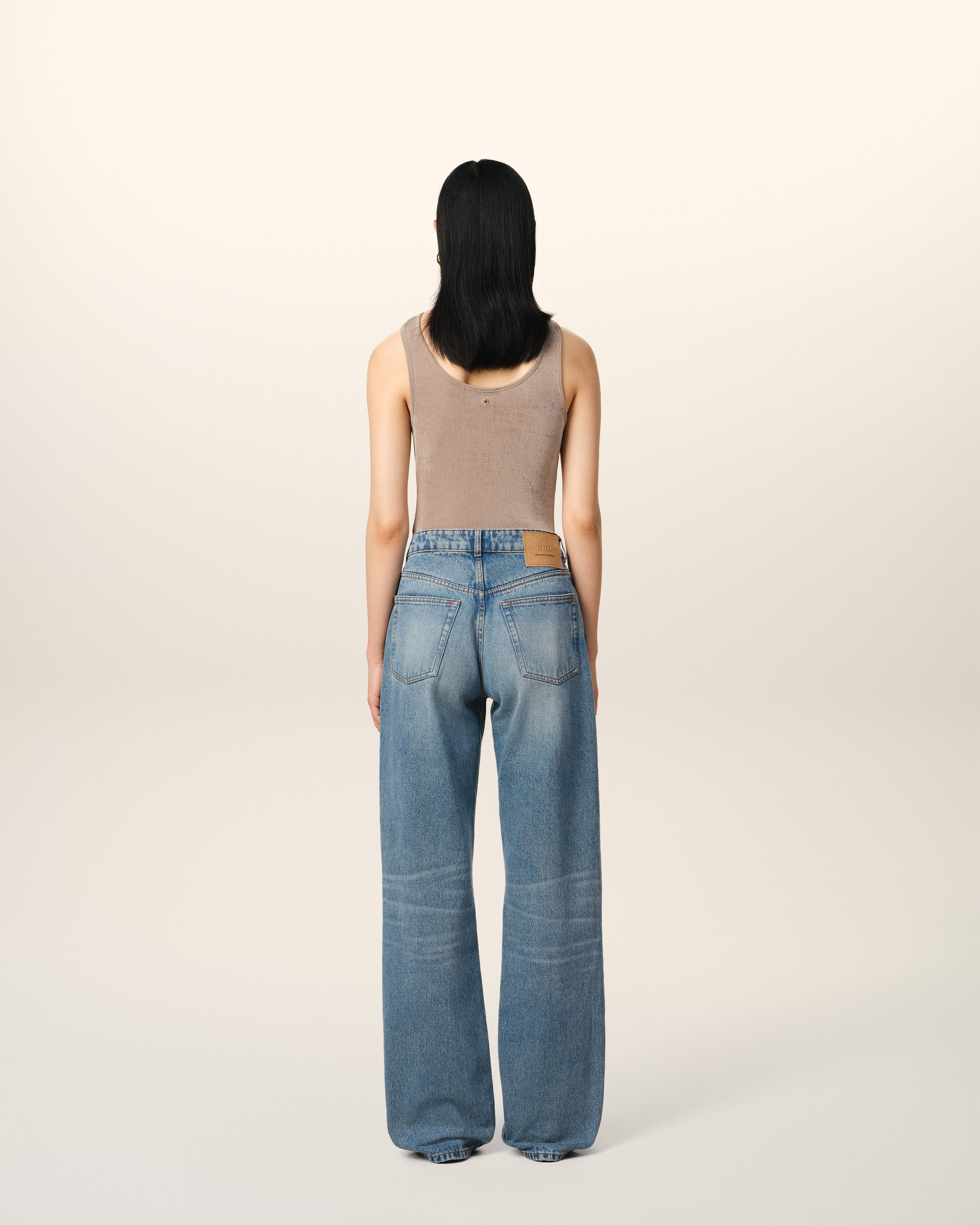 BLUE COTTON LARGE FIT JEANS - 4