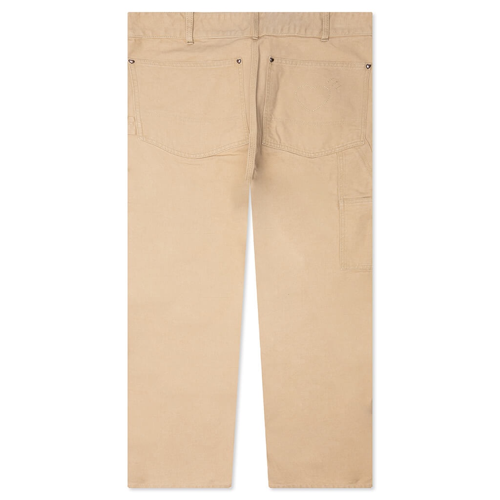 WASHED DUCK WORK PANTS - BEIGE - 2