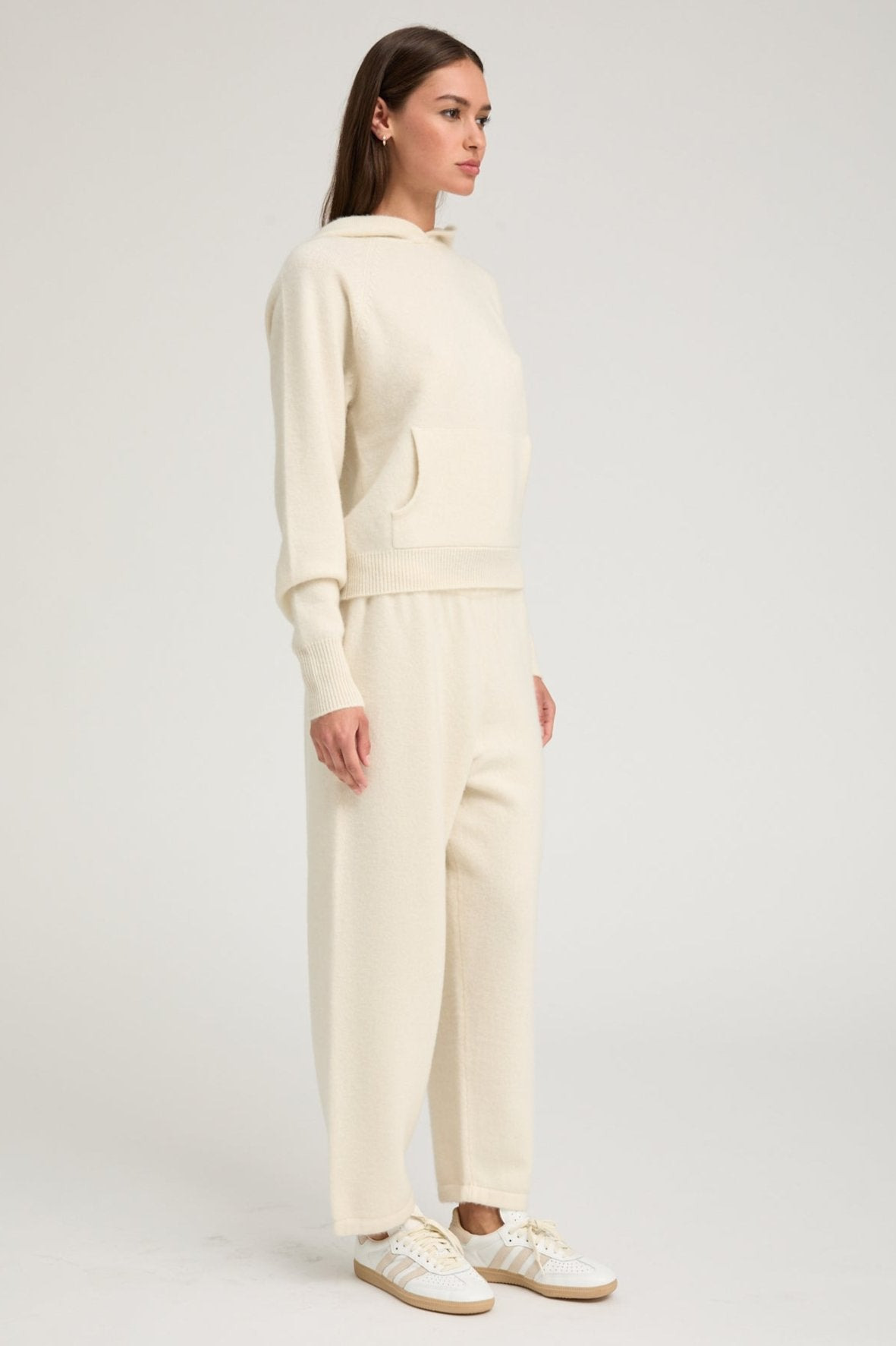 IVORY CASHMERE SWEATPANTS - 2