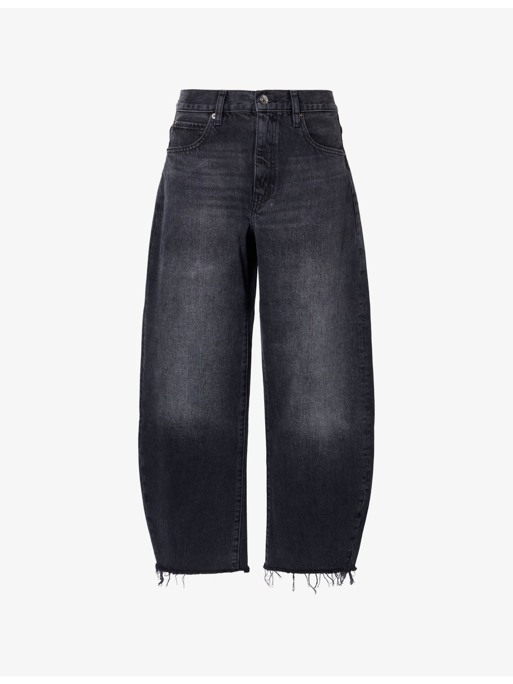 Bubble Barrel-Leg Cropped Denim Jeans - 1