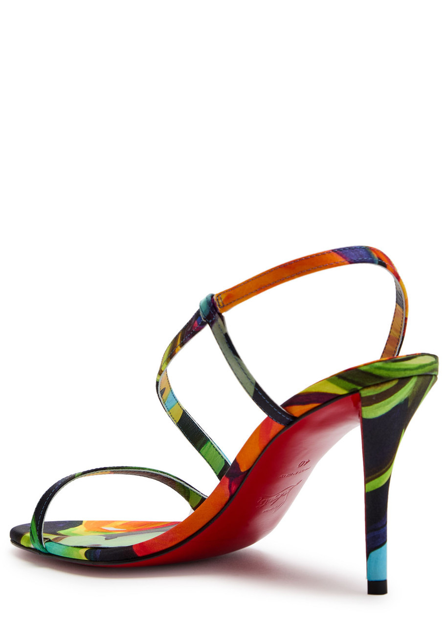 Christian Louboutin Rosa Z 80 Printed Satin Sandals - 2