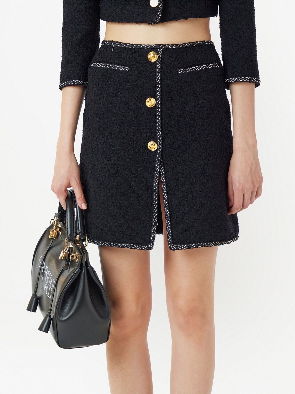 high-waisted tweed mini skirt - 5