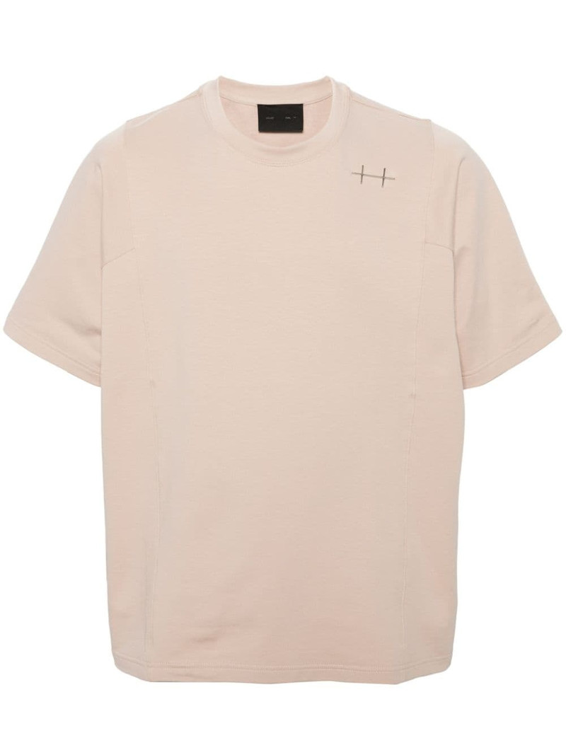 Plicate logo-plaque T-shirt 1