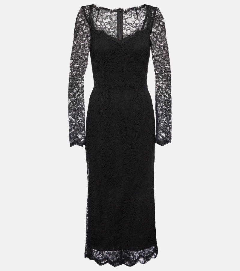 Floral lace midi dress - 1