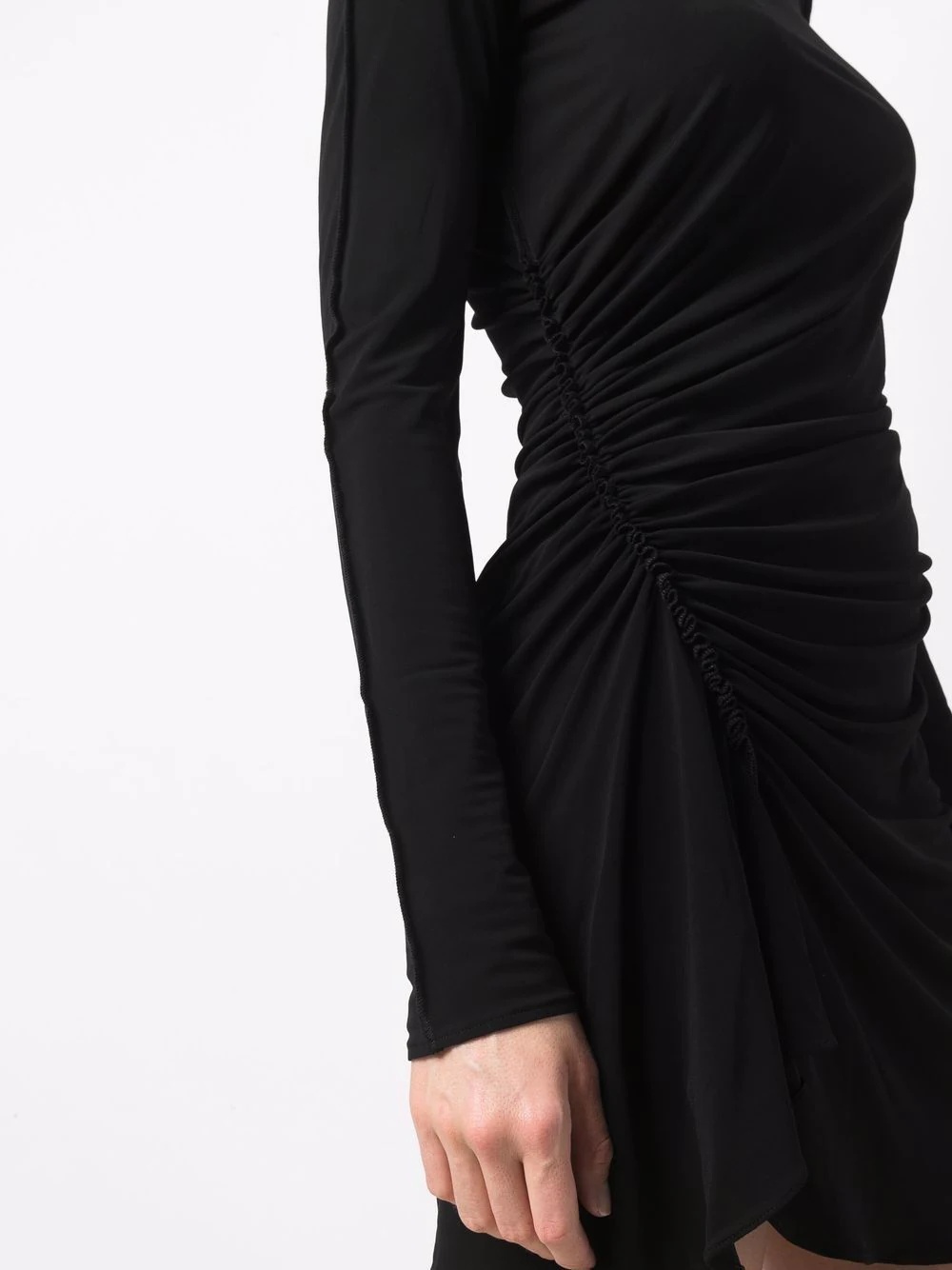 ruched longsleeved mini dress - 5
