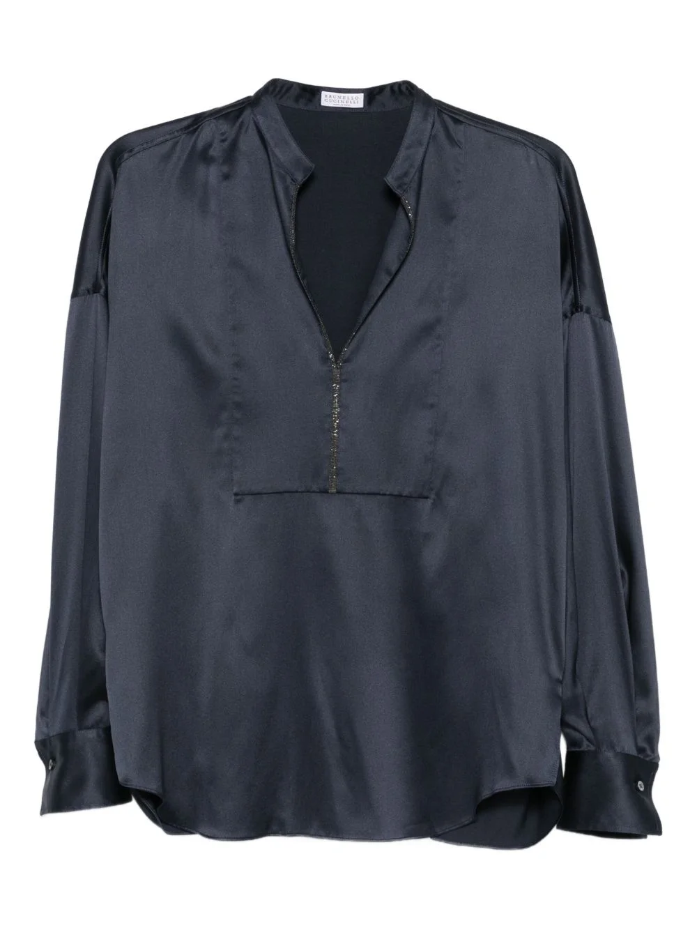 drop-shoulder silk blouse - 1