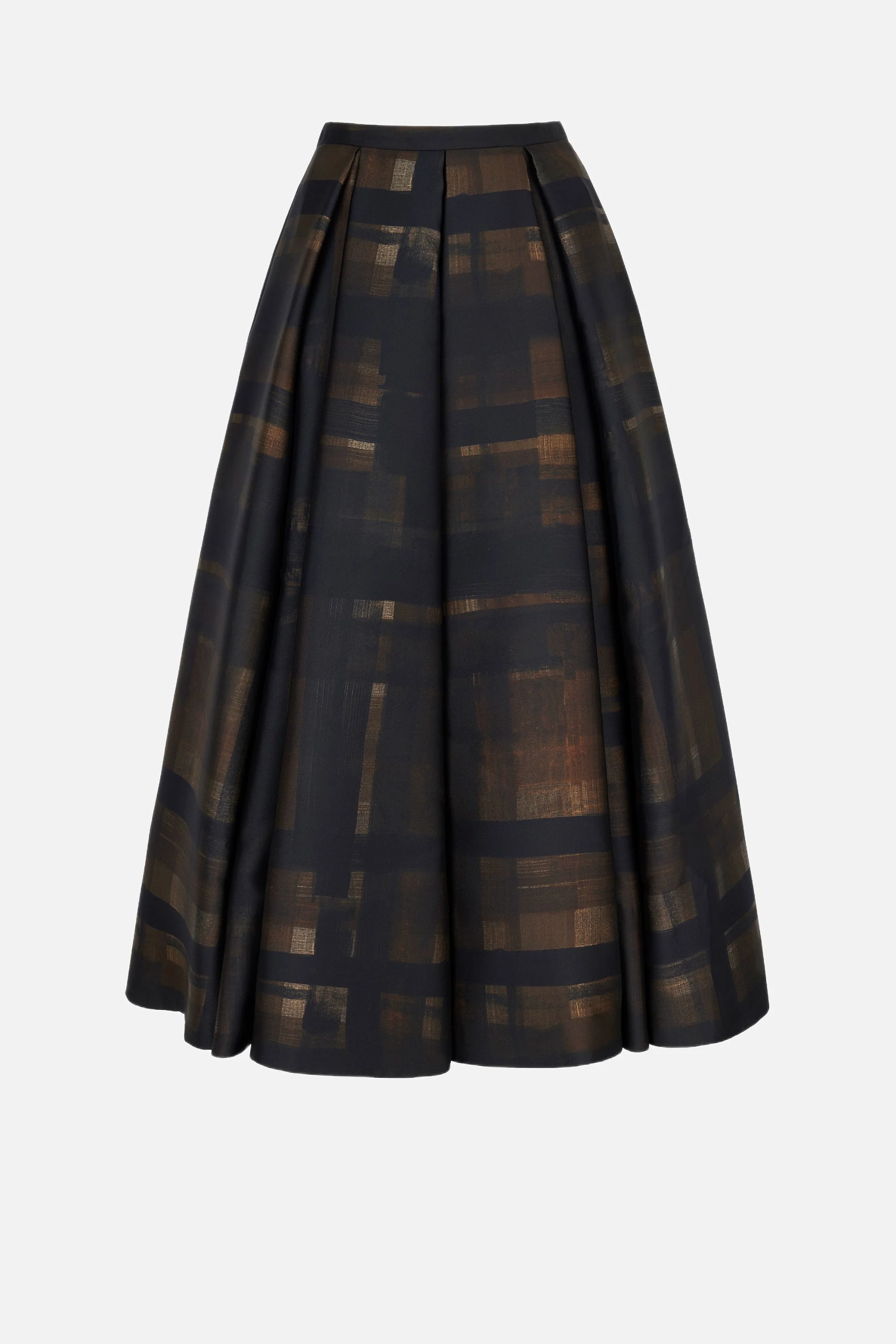 Sylvane Skirt in Blue Chocolate & Black Breezy Poppy Mikado - 1