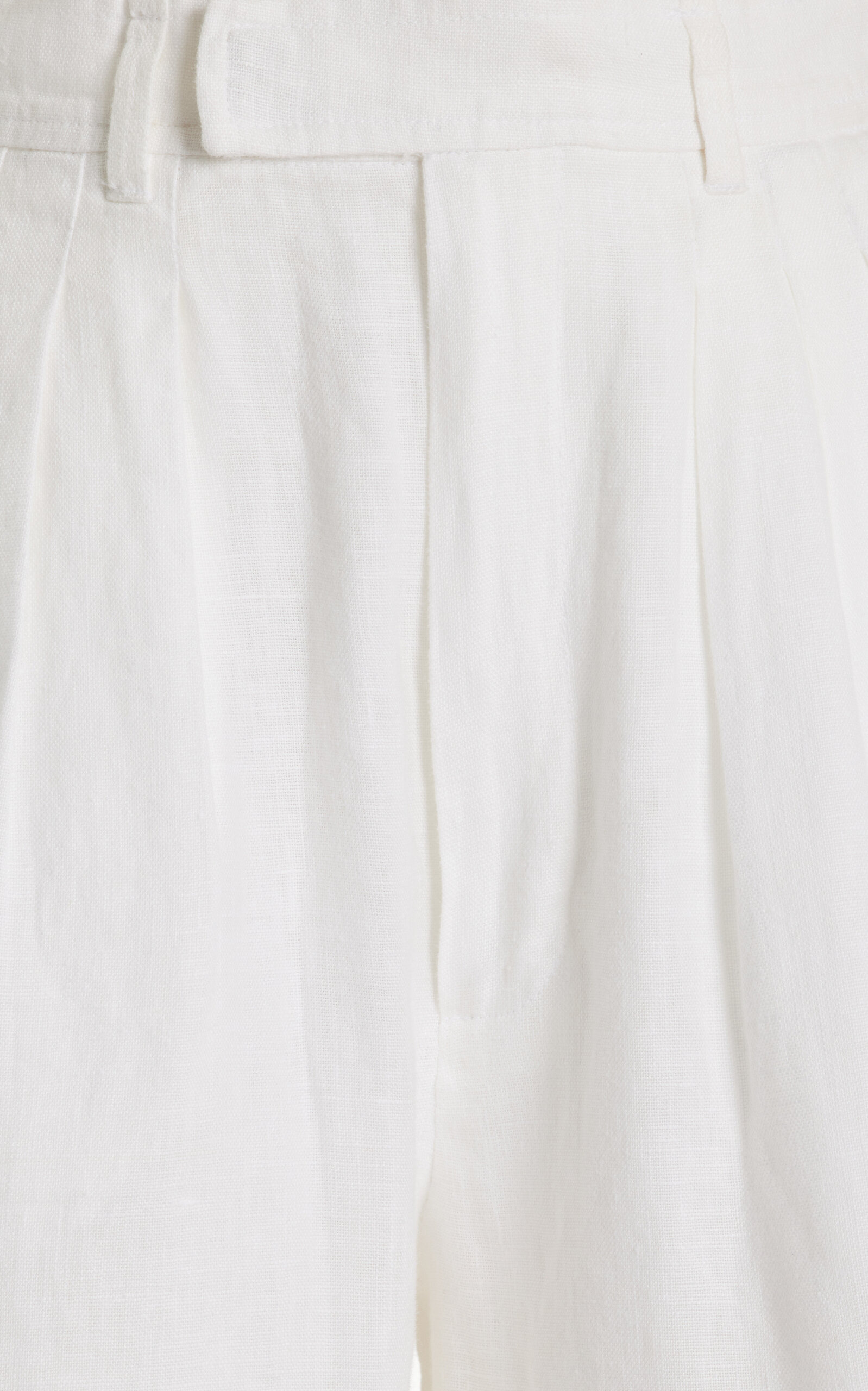 Louis Pleated Linen Straight-Leg Pants ivory - 5