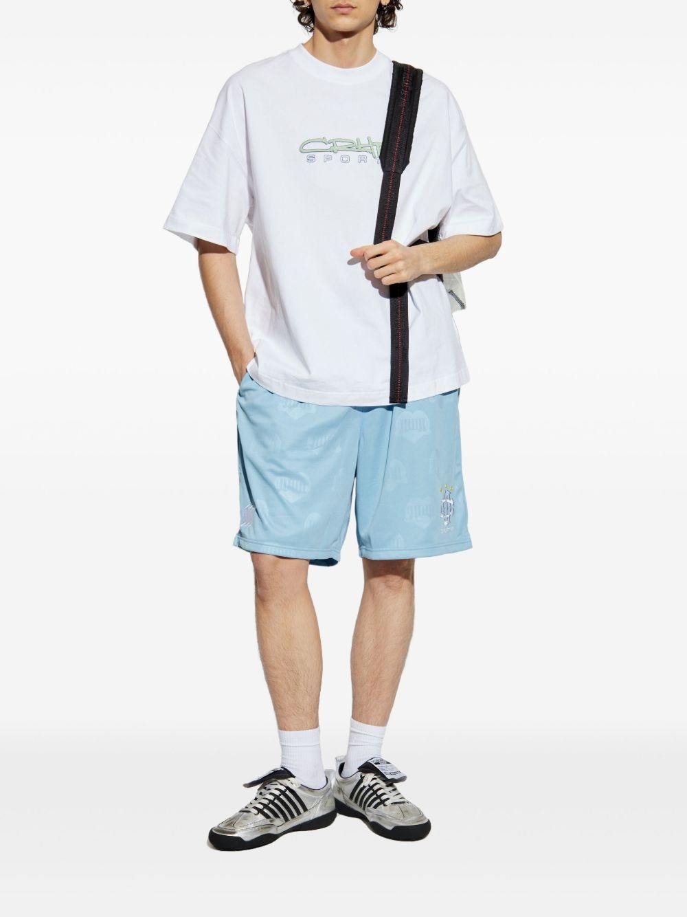 logo-embroidered shorts - 2