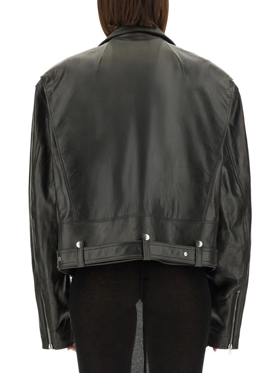 Rick Owens Women "Cropped Jumbo Bauhaus" Jacket - 3