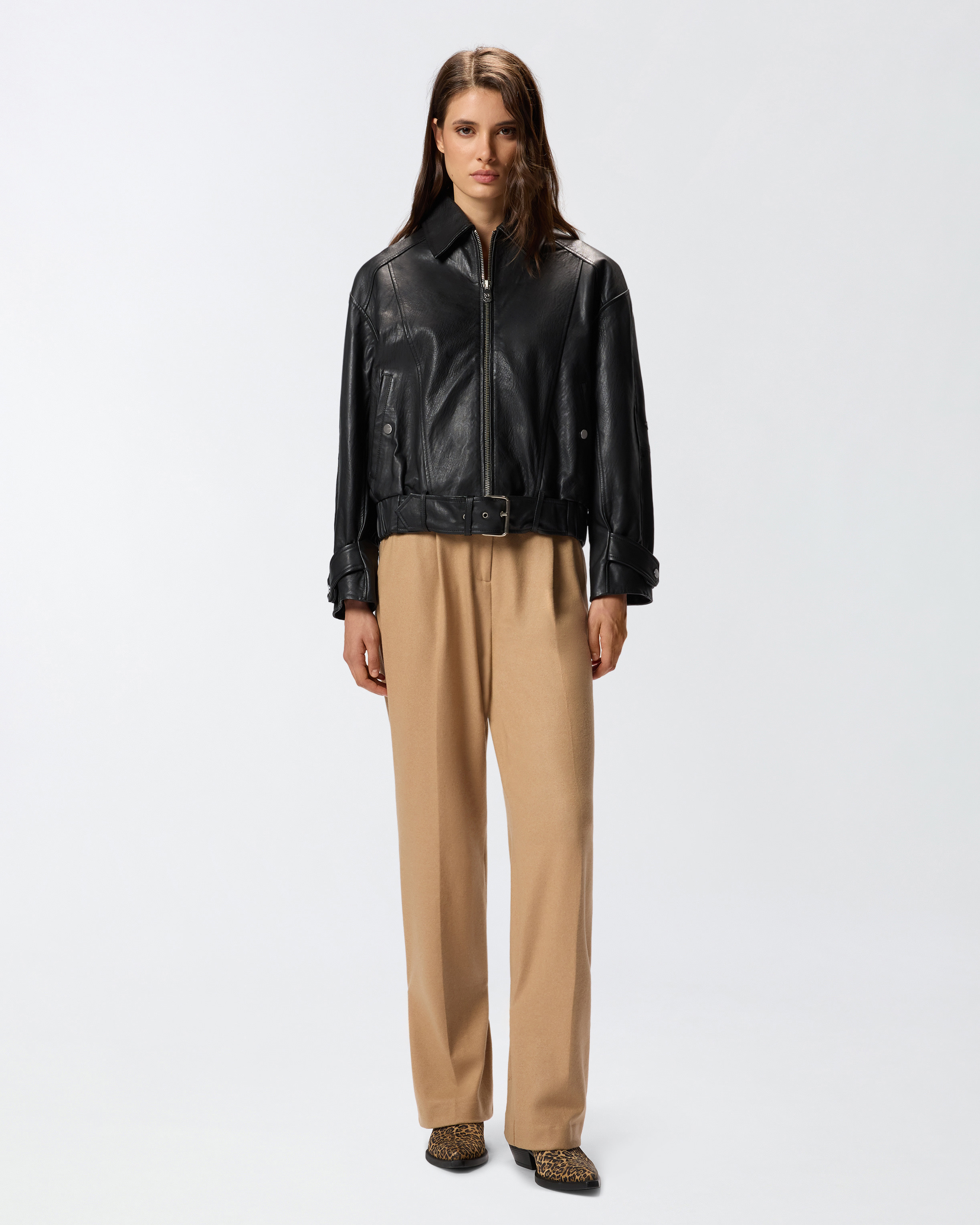 BUBBLE LEATHER JACKET WITH EMBROIDERY - 3