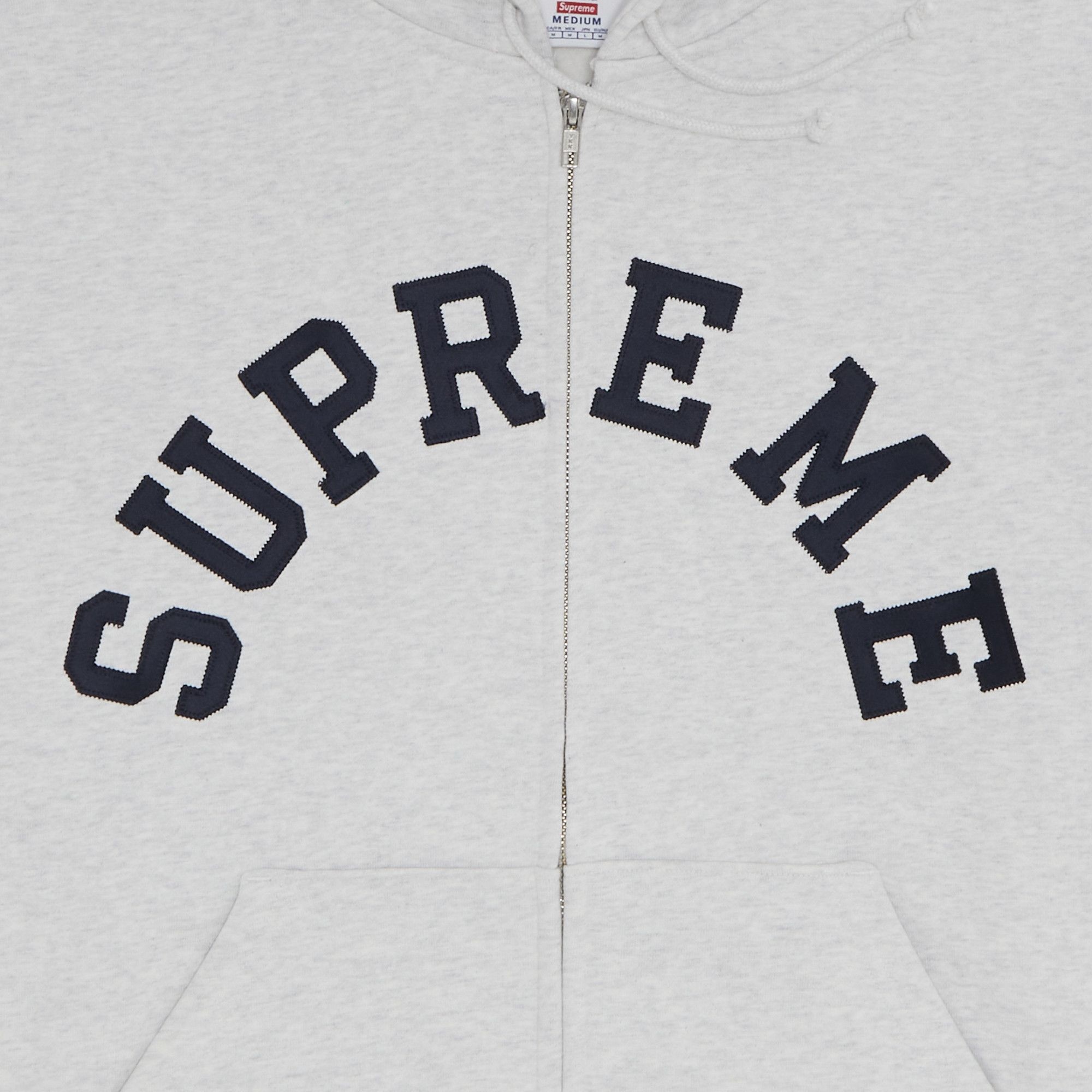 Supreme x Champion Zip Up Hooded Sweatshirt 'Ash Grey' - 2