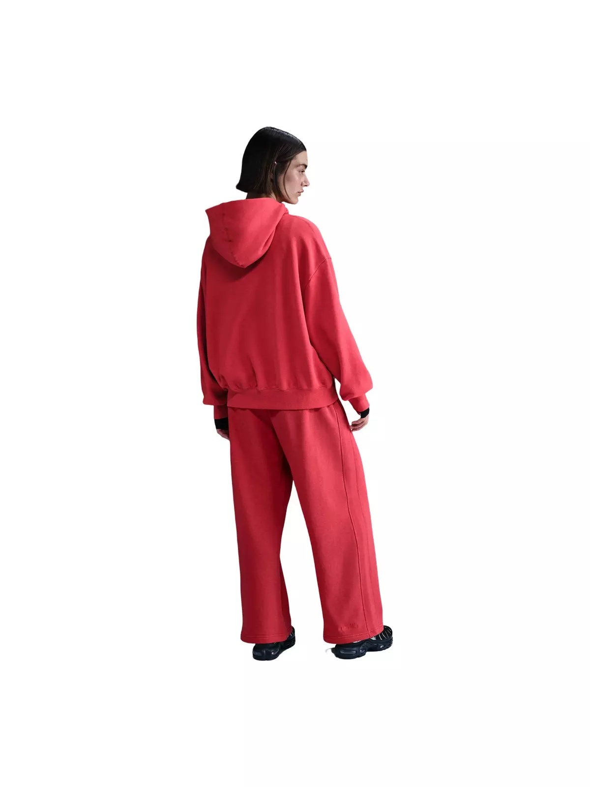 Women's Sportswear Over-Oversized French Terry Pullover Hoodie-Red - 5