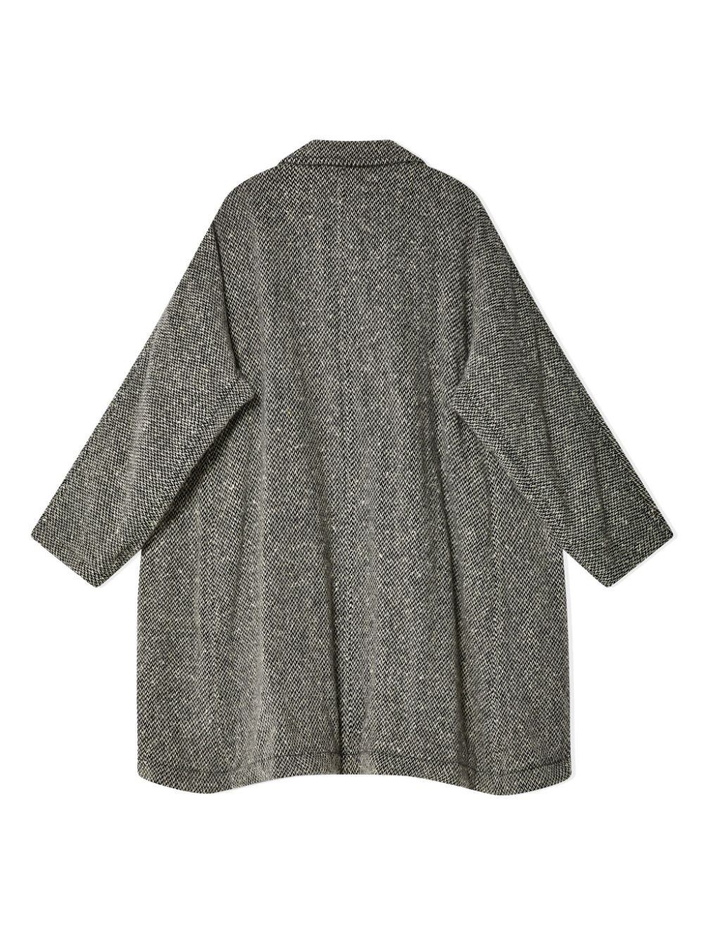 herringbone single breasted coat - 2