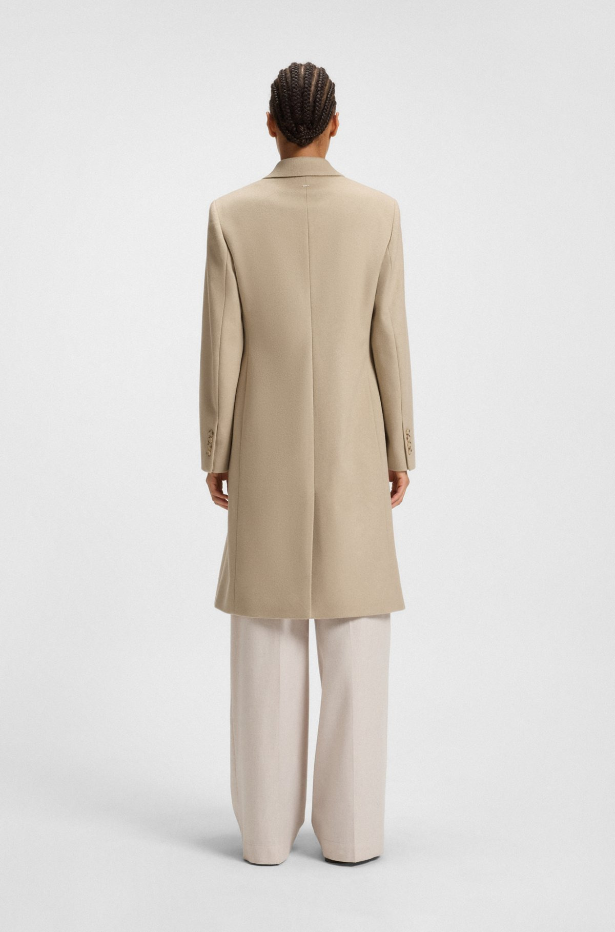 REGULAR-FIT COAT IN WOOL WITH PEAK LAPELS - 4