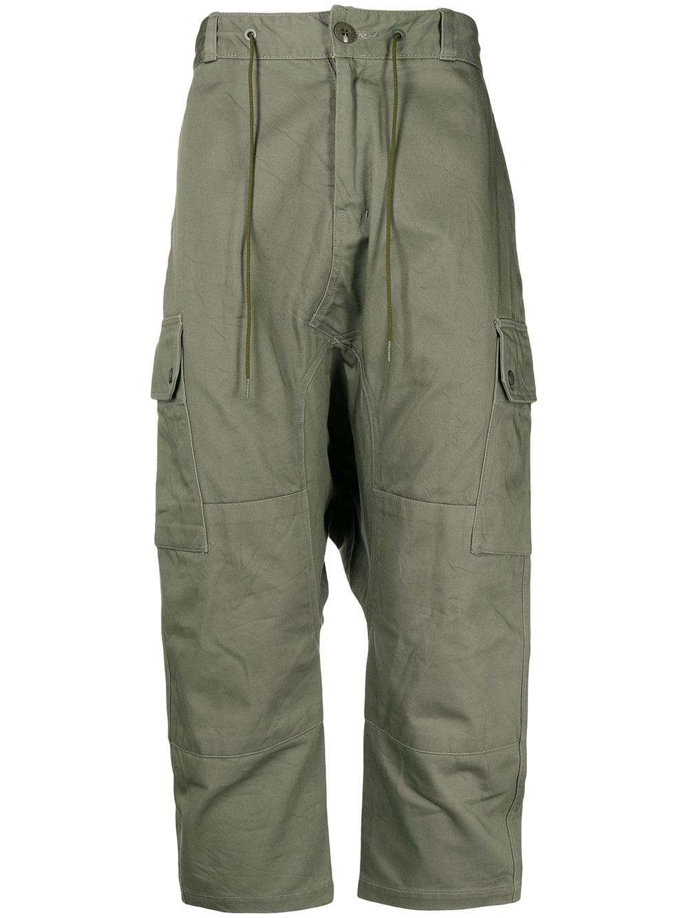 cropped straight cargo trousers - 1