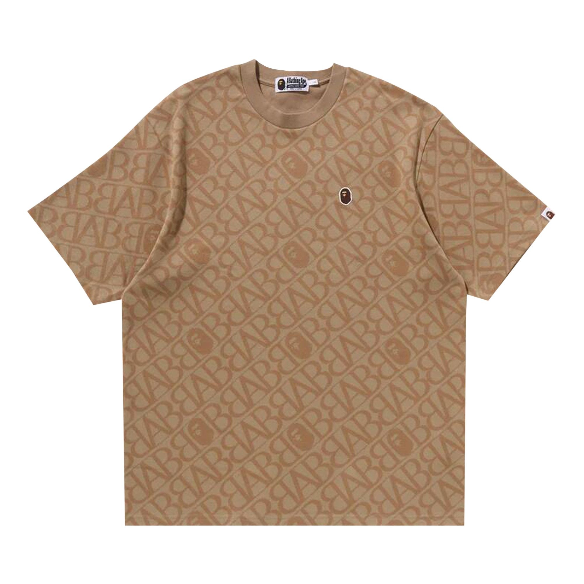 BAPE Sport Monogram Ape Head One Point Tee 'Beige' - 1