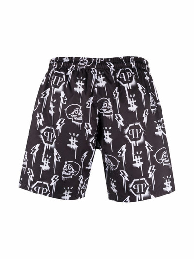 PHILIPP PLEIN monogram-patterned swim shorts outlook