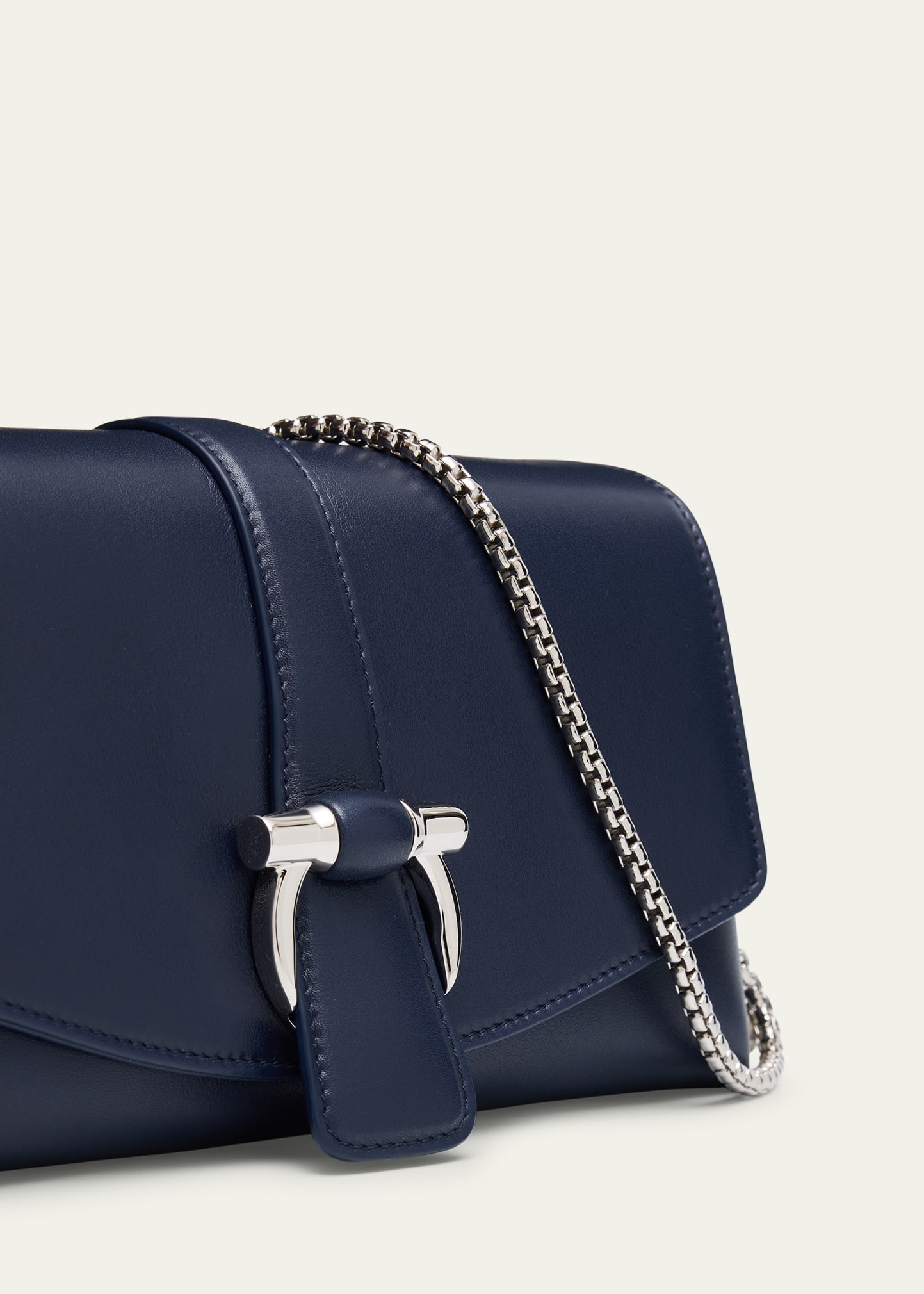 Small Flap Leather Crossbody Bag - 5