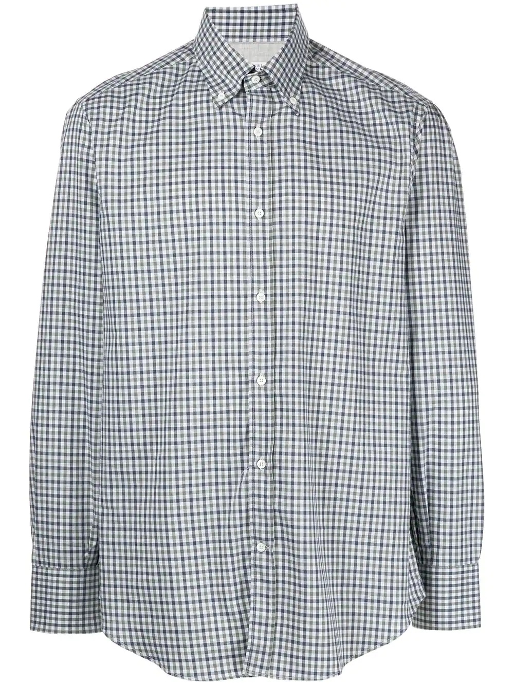 checked-print cotton shirt - 1