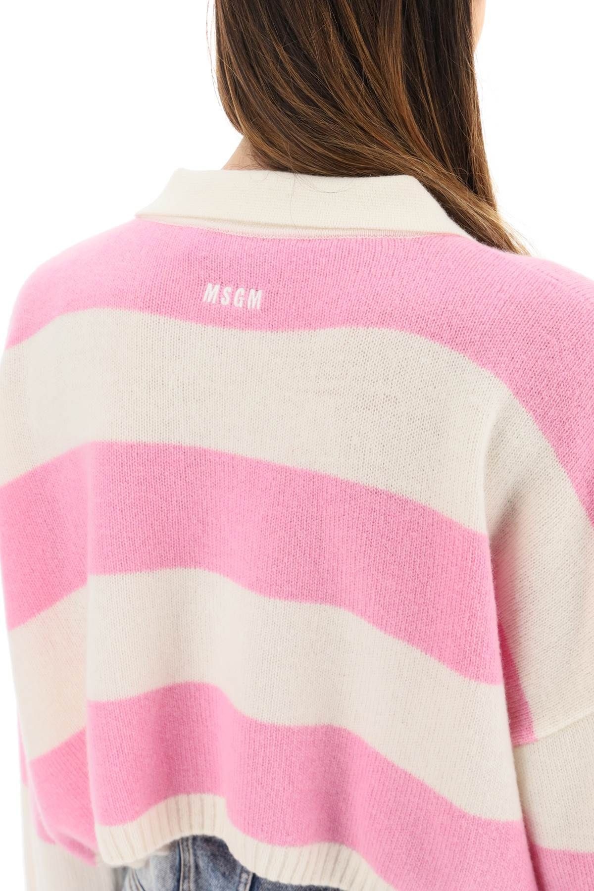 STRIPED BOXY KNIT POLO - 5