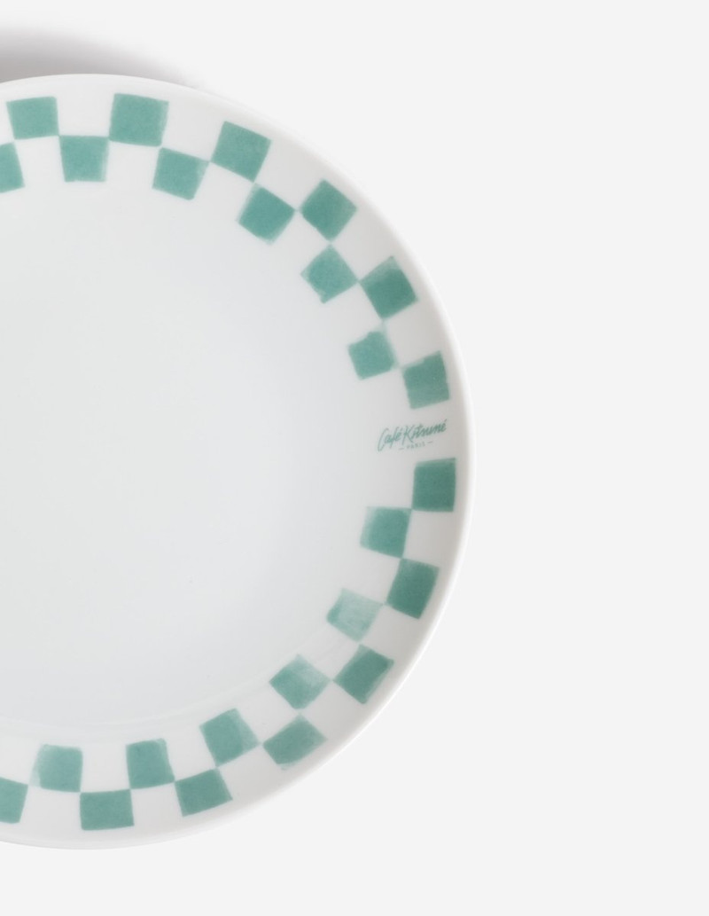 Maison Kitsuné CHECKERBOARD PORCELAIN DESSERT PLATE outlook