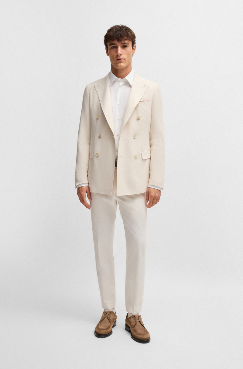 BOSS SLIM-FIT BLAZER IN PATTERNED SILK AND CASHMERE outlook