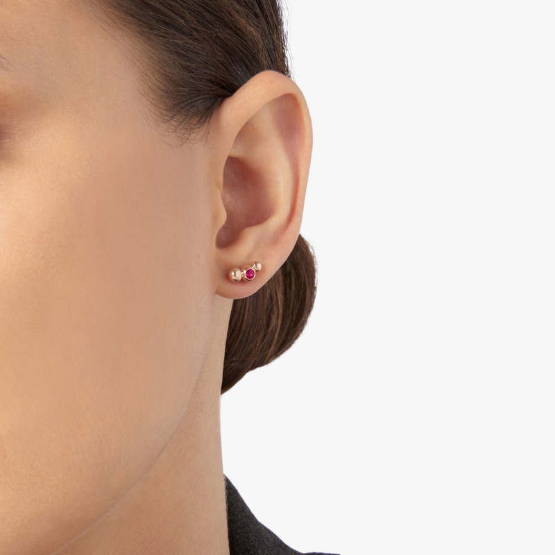Rose Gold & Ruby Bollicine Stud Earring 3