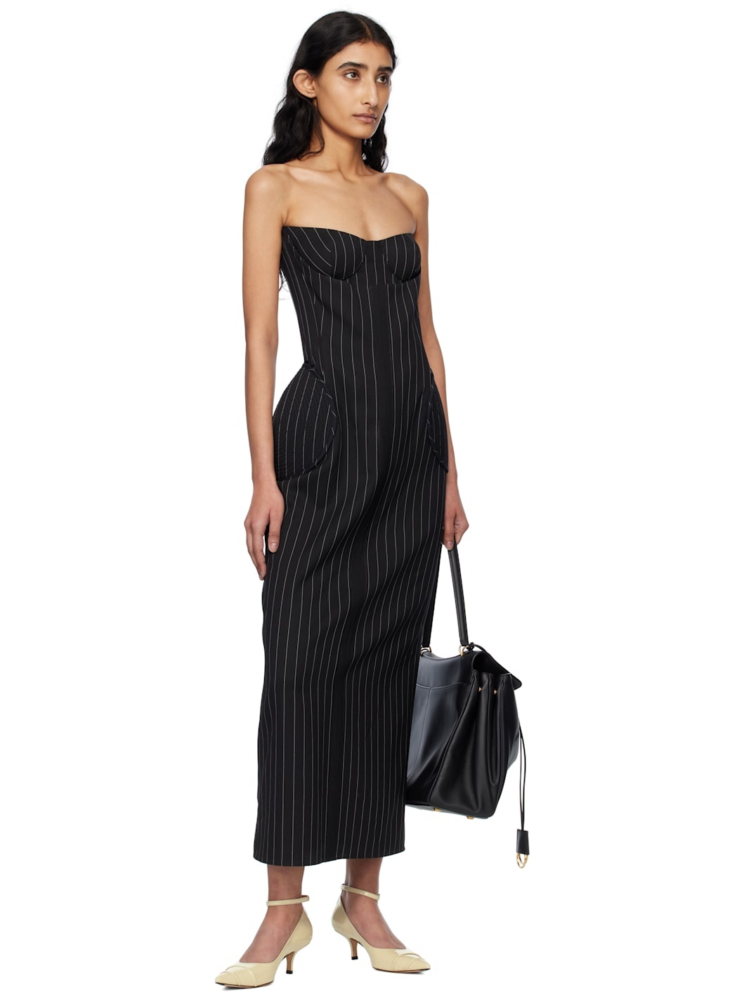 SSENSE Exclusive Black 'The Long Bustier' Midi Dress - 4