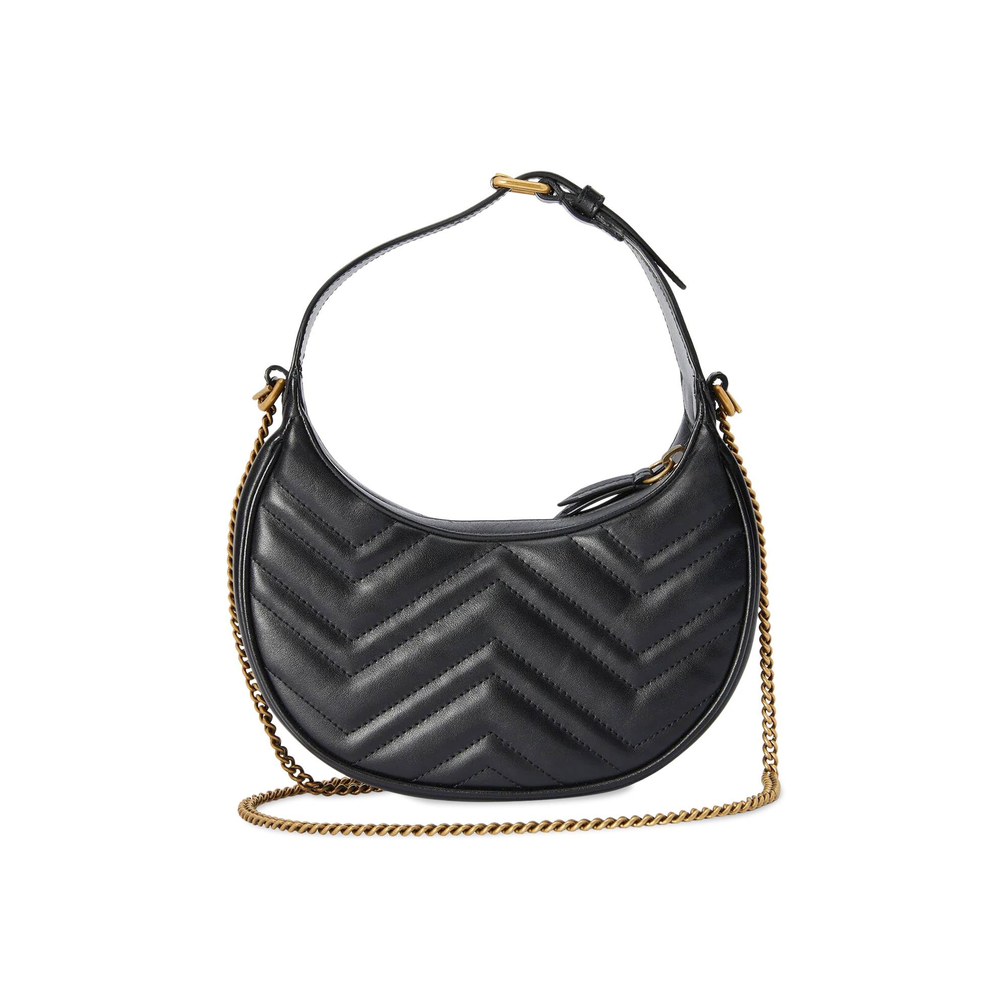 Gucci GG Marmont Half-Moon-Shaped Mini Bag 'Nero' - 2