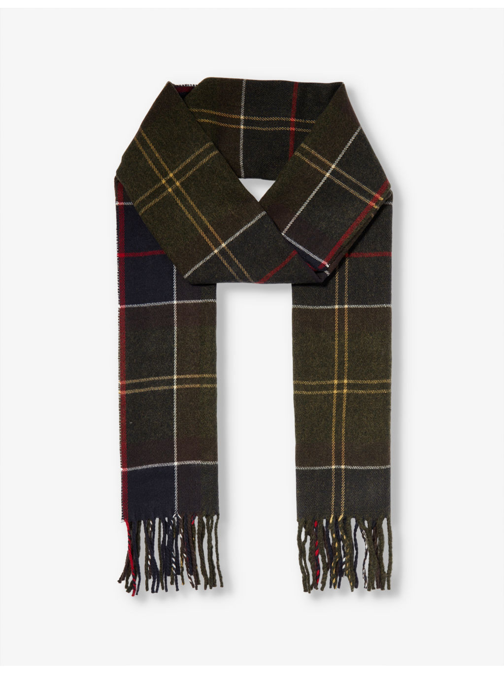 Galingale tartan-pattern knitted scarf - 1