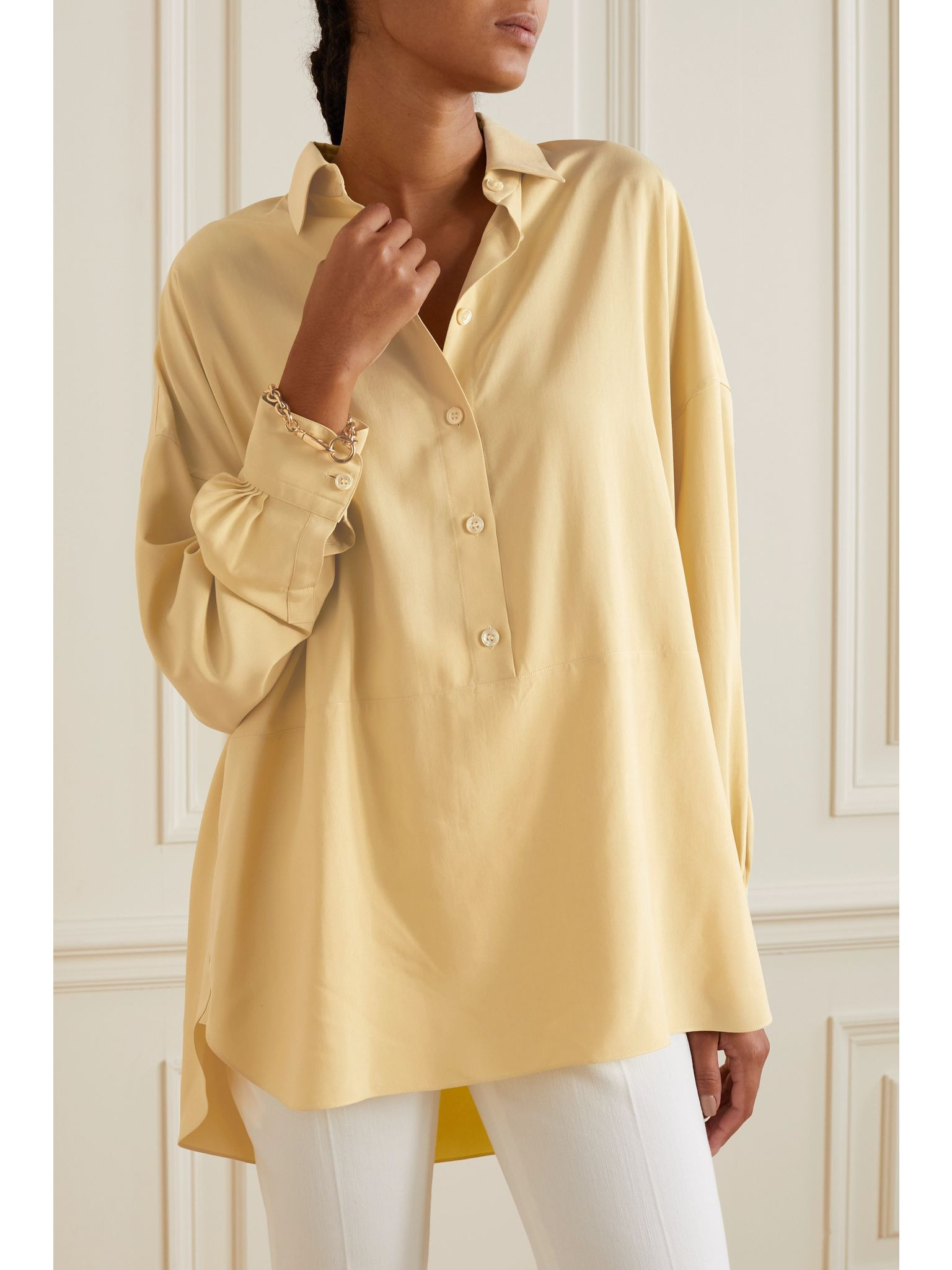 Sveva silk shirt Pastel yellow - 3