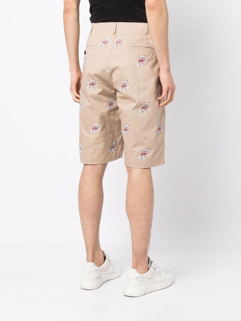 graphic-print cotton shorts - 4