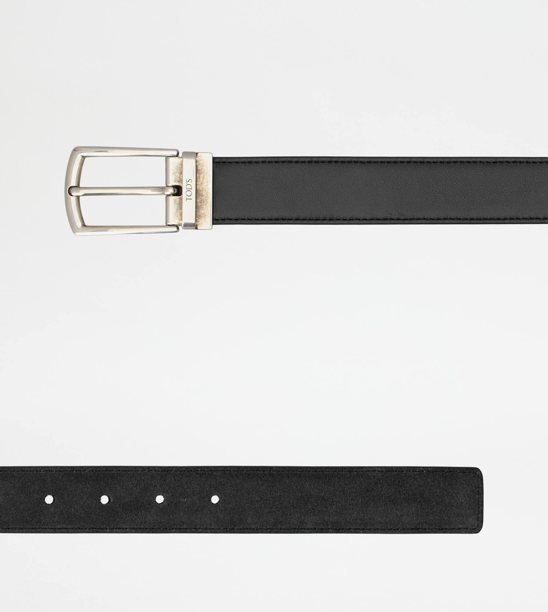 ADJUSTABLE AND REVERSIBLE BELT IN LEATHER - BLACK - 3