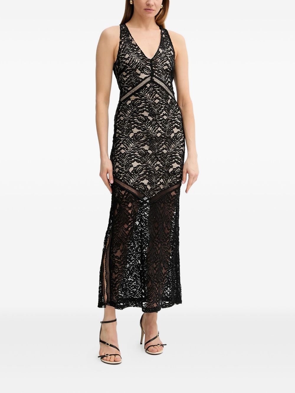 sleeveless v-neck maxi dress - 2